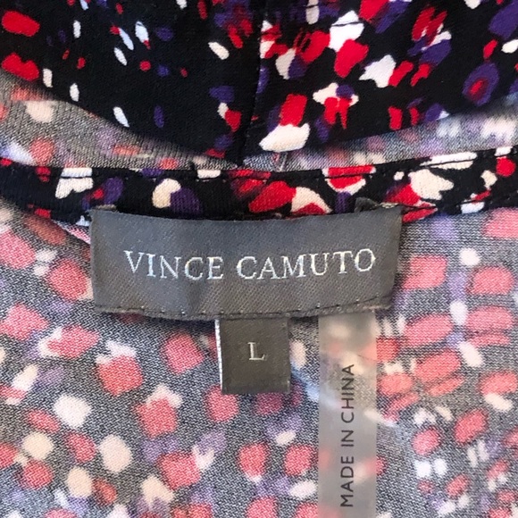 Vince Camuto - Drape Neck Faux Wrap Print Stretch Top – Large - Picture 8 of 9